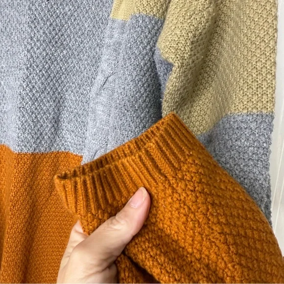 Grecerelle color block heavy knit cardigan sweater size 2X - Picture 4 of 9